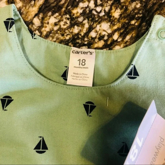 NWT carters Twins? Sailboat one piece set nautical - Picture 4 of 5